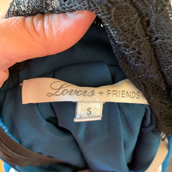 Lovers + Friends Small Cerulean Blue Lace Trimmed Dress - Picture 8 of 9